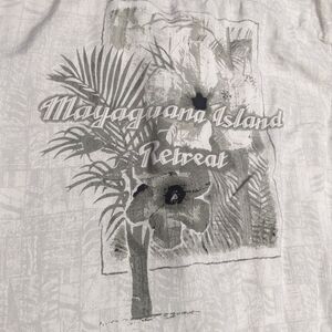 Axcess Large Men's Mayaguana Island Retreat Button Down Short Sleeve Shirt